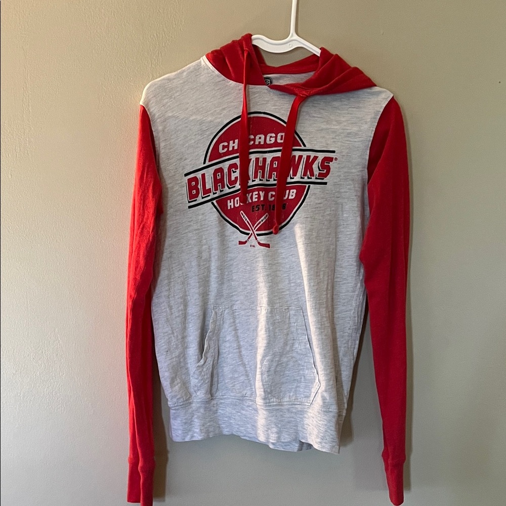 NHL Chicago Blackhawks Red and Gray Hoodie
